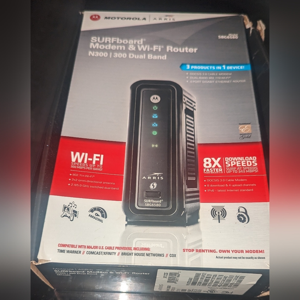 Motorola Arris SURFboard SBG6580 DOCSIS 3.0 Cable Modem
